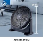 Ardes AR5A50 Space 50 - Agitatore da Pavimento, Pala da 50 cm, 3 velocità, 5 pale, Inclinazione verticale, 80W, Nero - immagine 6
