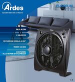 Ardes AR5B30 Ventilatore Box Floor 30, 3 velocità Rotazione Griglia 360° con Timer, Nero, Pala 30 cm - immagine 4