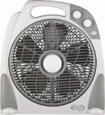 Argoclima Aster Ventilatore Box con Comoda Maniglia, 3 Velocità, Silenzioso, Diametro 30 cm, Bianco/Grigio