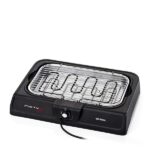 Ariete 723, Party Grill, Barbecue Elettrico da Tavolo, Termostato Regolabile, Vassoio Raccogligrasso, Cottura Lenta e Rapida, Potenza 2000 W, 52X36X8 Cm, Nero