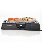 Ariete 723, Party Grill, Barbecue Elettrico da Tavolo, Termostato Regolabile, Vassoio Raccogligrasso, Cottura Lenta e Rapida, Potenza 2000 W, 52X36X8 Cm, Nero - immagine 3
