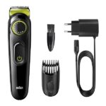 Braun BT3221 Regolabarba Uomo e Tagliacapelli con Lame Affilate di Lunga Durata, 20 Impostazioni di Lunghezza, Confezione con 85% di Plastica in Meno, Nero/Verde - immagine 6