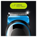Braun BT5260 Regolabarba Uomo, Rifinitore e Tagliacapelli con Lame Affilate Di Lunga Durata e 39 Impostazioni di Lunghezza, Confezione con 85% di Plastica in Meno, Nero/Argento Metallizzato - immagine 6