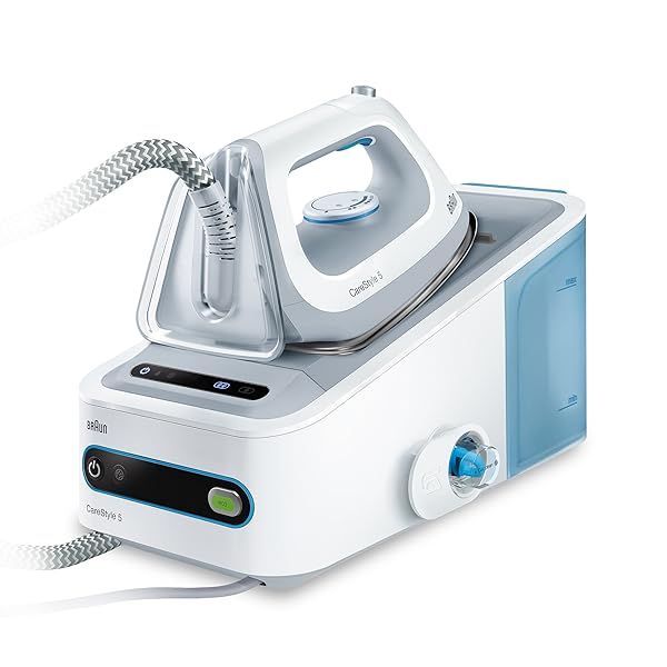 Braun-CareStyle-5-IS5022WH-Ferro-da-Stiro-a-Caldaia-con-4-Anni-di-Assistenza-spegnimento-automatico-Display-facile-e-i-B00U91FNGQ Braun CareStyle 5 IS5022WH Ferro da Stiro a Caldaia con 4 Anni di Assistenza, spegnimento automatico, Display facile e intuitivo, Serbatoio 1,4L, Colpo vapore 340g/min, Bianco/Blu - immagine 1