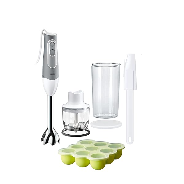 Braun-MQ-523-Baby-frullatore-ad-immersione-600-W-BiancoGrigio-B074MTVDQP Braun MQ 523 Baby frullatore ad immersione, 600 W, Bianco/Grigio - immagine 1