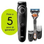 Braun Regolabarba Uomo Con Lame Affilate Di Lunga Durata Progettato Per Durare Il Doppio*, Motore Adattivo E 39 Impostazioni Di Lunghezza, Bt5242 Nero/Grigio, ‎13.7 x 5.7 x 28.2 cm; 340 grammi - immagine 3