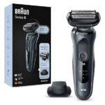 Braun Series 6, Rasoio Elettrico Barba, Custodia da Viaggio, Accessorio di Rifinizione incluso, Lamine SensoFoll, Comfort e Delicatezza sulla Pelle, Idea Regalo, 60-N1200s Grigio