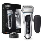Braun Series 8, Rasoio Elettrico Barba, Tecnologia Sonica, Lame Flessibili, Custodia da Viaggio in tessuto, Massima Scorrevolezza e Comfort, Idea Regalo, 8350s Grigio