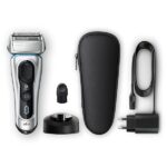 Braun Series 8, Rasoio Elettrico Barba, Tecnologia Sonica, Lame Flessibili, Custodia da Viaggio in tessuto, Massima Scorrevolezza e Comfort, Idea Regalo, 8350s Grigio - immagine 3