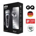 Braun Series 8, Rasoio Elettrico Barba, Tecnologia Sonica, Lame Flessibili, Custodia da Viaggio in tessuto, Massima Scorrevolezza e Comfort, Idea Regalo, 8350s Grigio - immagine 4