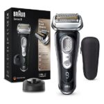 Braun Series 9 9340s Rasoio Elettrico Per Barba A Lamina, Ricaricabile E Senza Fili, Nero, Base Di Ricarica E Custodia Da Viaggio, Wet&Dry, Batteria Li-Ion Per 60 min Di Rasatura, 100% Impermeabile
