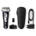 Braun Series 9 9340s Rasoio Elettrico Per Barba A Lamina, Ricaricabile E Senza Fili, Nero, Base Di Ricarica E Custodia Da Viaggio, Wet&Dry, Batteria Li-Ion Per 60 min Di Rasatura, 100% Impermeabile - immagine 3