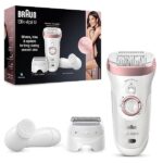 Braun Silk-épil 9 Depilatore Donna, Epilatore Elettrico Donna con Testina Radente e Rifinitore, Spazzola Pulizia Viso Inclusa, Tecnologia MicroGrip, SensoSmart 9/880 Rose Gold e Bianco