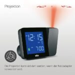 Braun Sveglia digitale proiezione, radiocontrollo per fuso orario dell'Europa centrale (DCF), con 4 opzioni di retroilluminazione, display LCD negativo, allarme acustico, nero, modello BC15B-DCF - immagine 4