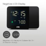 Braun Sveglia digitale proiezione, radiocontrollo per fuso orario dell'Europa centrale (DCF), con 4 opzioni di retroilluminazione, display LCD negativo, allarme acustico, nero, modello BC15B-DCF - immagine 5