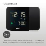 Braun Sveglia digitale proiezione, radiocontrollo per fuso orario dell'Europa centrale (DCF), con 4 opzioni di retroilluminazione, display LCD negativo, allarme acustico, nero, modello BC15B-DCF - immagine 8