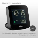 Braun Sveglia digitale radiocomandata per il fuso orario dell'Europa centrale (DCF) con funzione Snooze, display LCD negativo, regolazione rapida, segnale acustico di allarme in Crescendo, nero, - immagine 4