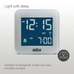 Braun Sveglia digitale viaggio radiocontrollata per fuso orario dell'Europa centrale (DCF) con snooze, dimensioni compatte, allarme acustico in crescendo, grigio, modello BC08G-DCF. - immagine 5