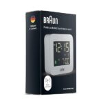 Braun Sveglia digitale viaggio radiocontrollata per fuso orario dell'Europa centrale (DCF) con snooze, dimensioni compatte, allarme acustico in crescendo, grigio, modello BC08G-DCF. - immagine 8