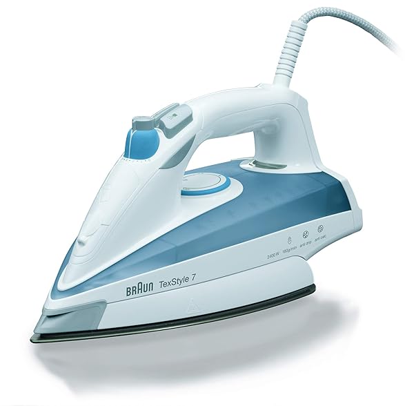 Braun-TS725-Ferro-da-Stiro-a-Vapore-2400-W-Acciaio-inossidabile-BiancoBlu-B00IZXYUQY Braun TS725 Ferro da Stiro a Vapore, 2400 W, Acciaio inossidabile, Bianco/Blu - immagine 1