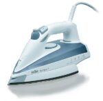 Braun TexStyle 7 TS735TP Ferro da Stiro a Vapore con 4 Anni di Garanzia, Piastra Eloxal, Getto Vapore 150g/min, Termostato regolabile, In Dotazione piastra aggiuntiva, Grigio/Bianco