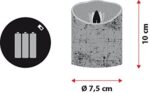 Candela cilindrica Cera Ruvida Avorio, Ø 7,5 cm, h 10 cm, LED Bianco Caldo, Fiamma in Movimento, Timer, Telecomando Opzionale, Batteria, Interno - immagine 3