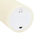 Candela cilindrica Cera Ruvida Avorio, Ø 7,5 cm, h 10 cm, LED Bianco Caldo, Fiamma in Movimento, Timer, Telecomando Opzionale, Batteria, Interno - immagine 7