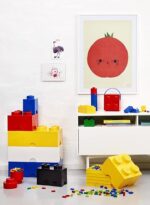Contenitore Portavivande Lego a 8 Bottoncini, Piccolo Contenitore o Portamatite, Verde - immagine 5