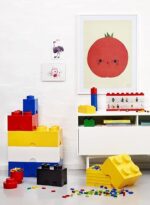Contenitore Portavivande Lego a 8 Bottoncini, Piccolo Contenitore o Portamatite, Verde - immagine 6