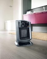 De'Longhi HBE3551.TCB Termoventilatore Verticale, Tecnologia ceramica, Silenzioso e Leggero, 3 livelli di potenza, anti-ribaltamento, ventilazione estiva, TIMER 24H, luce, filtro antipolvere, nero - immagine 9