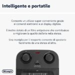 De'Longhi HFX60E20 Termoventilatore Verticale, Tecnologia Ceramica, 2 Livelli di Potenza, Base Oscillante, Ventilazione Estiva, Maniglia e Piedino di Supporto, Luce, Protezione Antigelo, Leggero, Nero - immagine 5