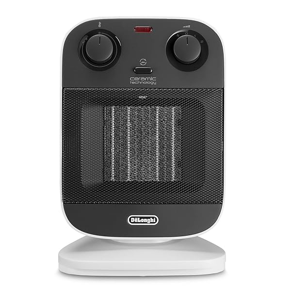DeLonghi-HFX60E20-Termoventilatore-Verticale-Tecnologia-Ceramica-2-Livelli-di-Potenza-Base-Oscillante-Ventilazione-B073WBNKZX De'Longhi HFX60E20 Termoventilatore Verticale, Tecnologia Ceramica, 2 Livelli di Potenza, Base Oscillante, Ventilazione Estiva, Maniglia e Piedino di Supporto, Luce, Protezione Antigelo, Leggero, Nero - immagine 1