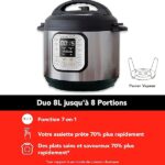 Instant Pot Duo 80 7 in 1 Pentola a Pressione Elettrica/ Vaporiera / Scaldavivande in Acciaio Inossidabile, Adatta a Cucinare Riso, Zuppa, Verdura e Yogurt a Cottura Lenta, 8 L - immagine 3