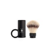 MÜHLE Silvertip Fibre® - Pennello da barba tascabile, serie TRAVEL, impugnatura in alluminio anodizzato nero - immagine 3