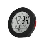 Marathon Orologio da tavolo atomico con sveglia e pulsante posteriore | Formato 12/24 ore con temperatura | Auto impostazione e regolazione rotonda orologio da tavolo