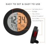 Marathon Orologio da tavolo atomico con sveglia e pulsante posteriore | Formato 12/24 ore con temperatura | Auto impostazione e regolazione rotonda orologio da tavolo - immagine 4