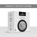 Marathon Orologio da tavolo atomico con sveglia e pulsante posteriore | Formato 12/24 ore con temperatura | Auto impostazione e regolazione rotonda orologio da tavolo - immagine 5