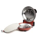 Melchioni Family | Bellanapoli, Forno pizza, Resistenza sopra e sotto, Doppio termostato, Piatto in pietra refrattaria 31cm di diametro reversibile e removibile, Maniglie, Timer, 1200W, 2 Palette - immagine 5