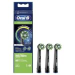 Oral-B Clean Maximiser Cross Action Testine Spazzolino Elettrico, 3D white, Azione Sbiancante, Confezione da 3 Pezzi, Nero