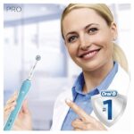 Oral-B Pro 1-750 Spazzolino Elettrico 1 Modalità di spazzolamento, UltraThin, Sensore di Pressione, Ideale per Denti Sensibili, Timer Professionale, 1 Testina, Idea Regalo, Bianco e Azzurro - immagine 7