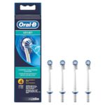 Oral-B Testine di Ricambio Oxyjet, Confezione da 4 Ricambi, Binachi, Per una Igiene Orale Completa, Compatibile con Idropulsori Oral-B OxyJet e OxyJet Center