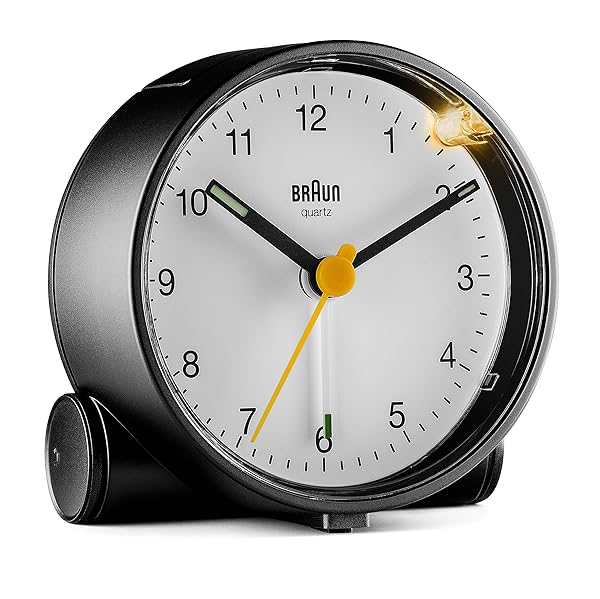 Orologio-Sveglia-Analogico-Classico-Braun-con-Snooze-e-Luce-Movimento-al-Quarzo-silenzioso-Suono-Sveglia-Beep-con-cres-B07FM7L1P7 Orologio Sveglia Analogico Classico Braun con Snooze e Luce, Movimento al Quarzo silenzioso, Suono Sveglia Beep con crescendo, colore nero e bianco, modello BC01BW. - immagine 1