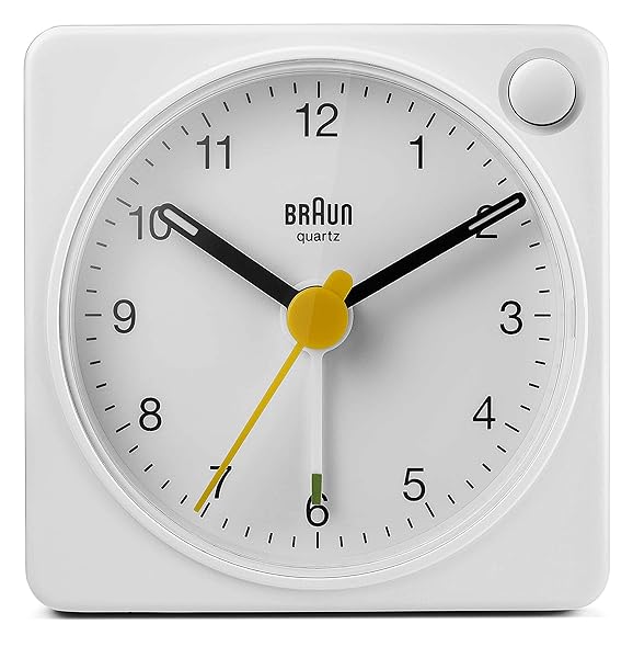 Orologio-Sveglia-Analogico-Classico-Braun-da-viaggio-con-Funzione-Snooze-e-Luce-dimensioni-ridotte-Movimento-al-Quarzo-B07P2FZ71P Orologio Sveglia Analogico Classico Braun da viaggio con Funzione Snooze e Luce, dimensioni ridotte, Movimento al Quarzo silenzioso, Suono Sveglia Beep con crescendo, colore bianco, modello BC02XW. - immagine 1