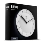 Orologio da Parete Analogico Classico Braun con Movimento al Quarzo Silenzioso, Facile da leggere, Diametro di 20 cm, colore bianco, modello BC06W. - immagine 3