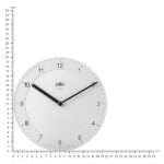 Orologio da Parete Analogico Classico Braun con Movimento al Quarzo Silenzioso, Facile da leggere, Diametro di 20 cm, colore bianco, modello BC06W. - immagine 4