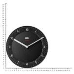Orologio da Parete Classico Braun Radio controllato per Fuso Orario Europa Centrale (DCF/GMT+1) con Movimento silenzioso, Facile da leggere, Diametro di 20 cm, colore nero, modello BC06B-DCF. - immagine 3