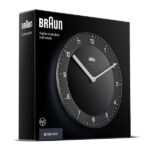 Orologio da Parete Classico Braun Radio controllato per Fuso Orario Europa Centrale (DCF/GMT+1) con Movimento silenzioso, Facile da leggere, Diametro di 20 cm, colore nero, modello BC06B-DCF. - immagine 4