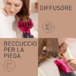 Panasonic EH-NA65-K825 Asciugacapelli 2000 W Stile Professionale con Tecnologia Idratante Nanoe, No Doppie Punte, No Crespo, Asciugatura Rapida e Delicata, Nero e Fucsia - immagine 5