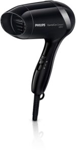 Philips BHD001/00 Dry Care Essential Asciugacapelli Compatto, 1200 W, Nero