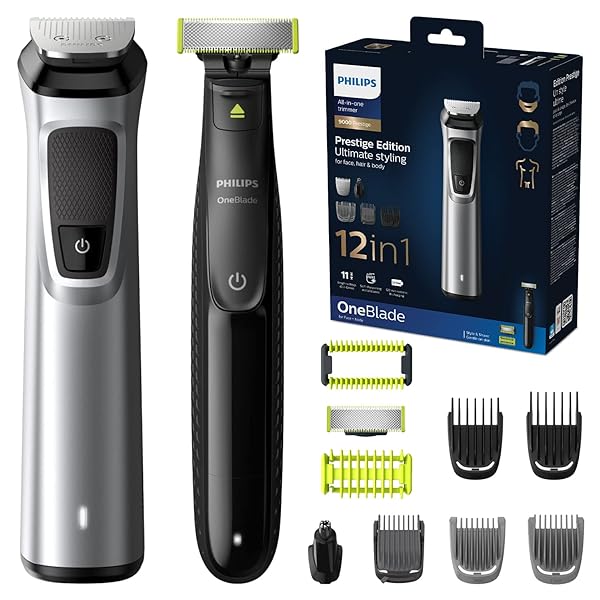Philips-Multigroom-Serie-9000-12-in-1-con-OneBlade-per-Viso-Capelli-e-Corpo-con-Tecnologia-DualCut-modello-MG971090-B08THTNRKT Philips Multigroom Serie 9000 12 in 1 con OneBlade, per Viso, Capelli e Corpo con Tecnologia DualCut (modello MG9710/90) - immagine 1
